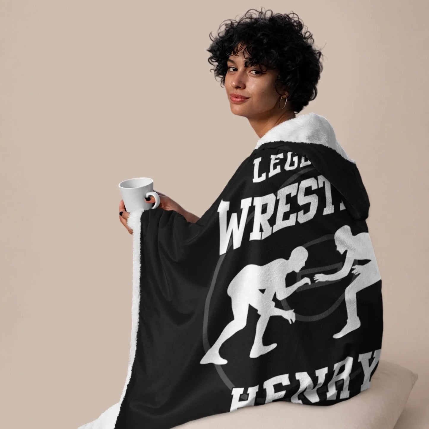 Personalized Basketball Hooded Blanket With Custom Name And Number-455