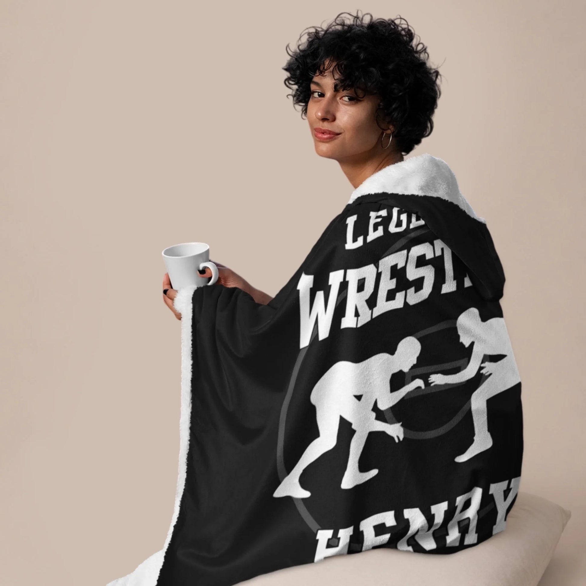 Personalized Basketball Hooded Blanket With Custom Name And Number-455