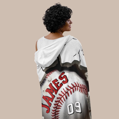 Personalized Basketball Hooded Blanket With Custom Name And Number-22