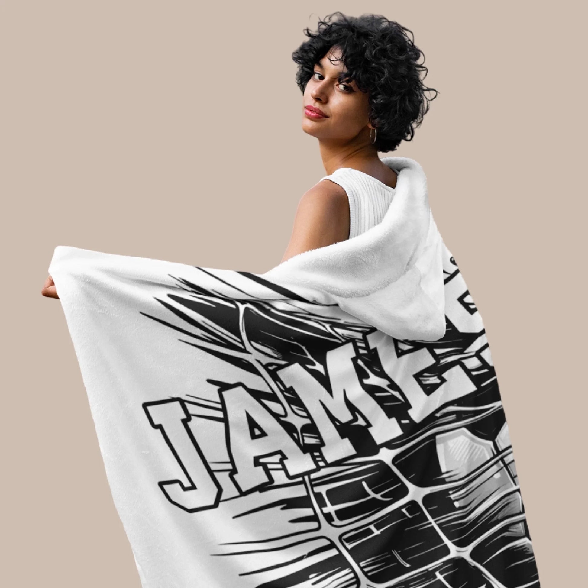 Personalized Basketball Hooded Blanket With Custom Name And Number_