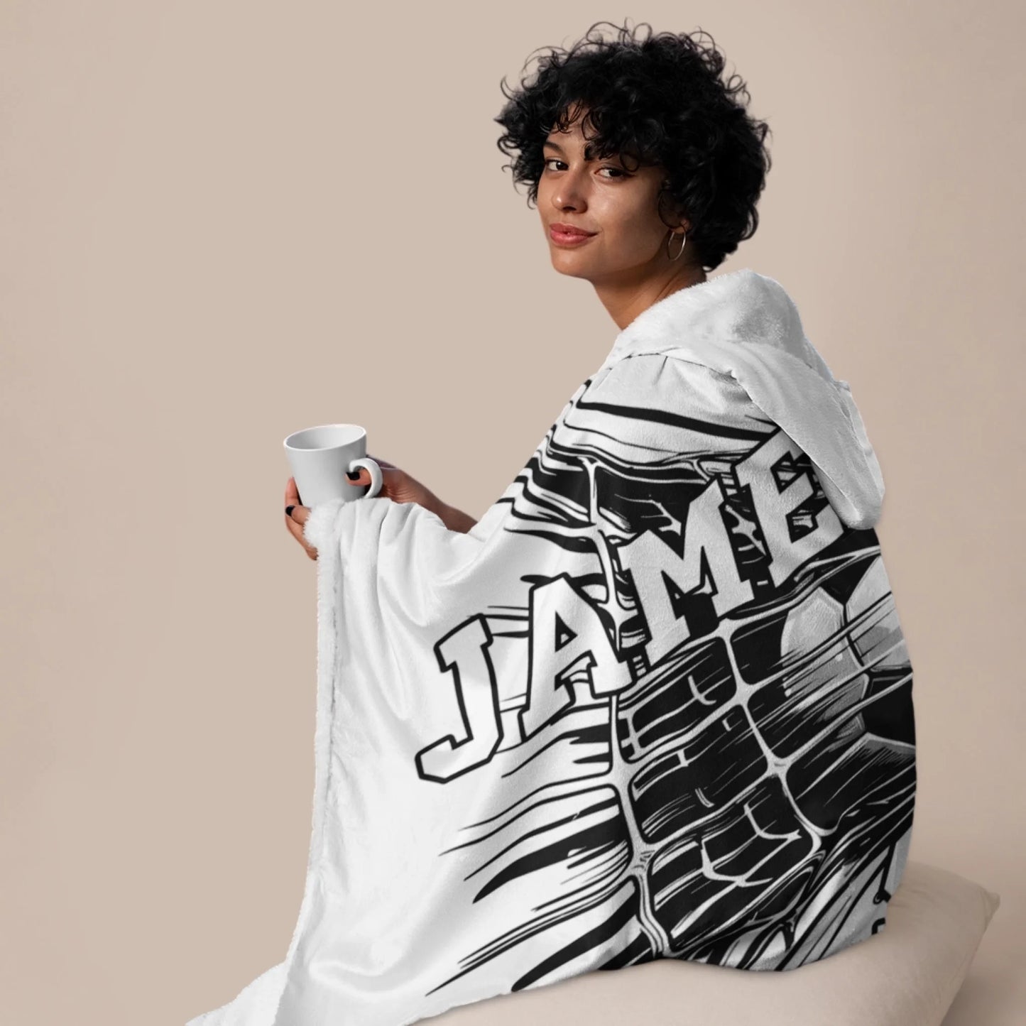 Personalized Basketball Hooded Blanket With Custom Name And Number-455