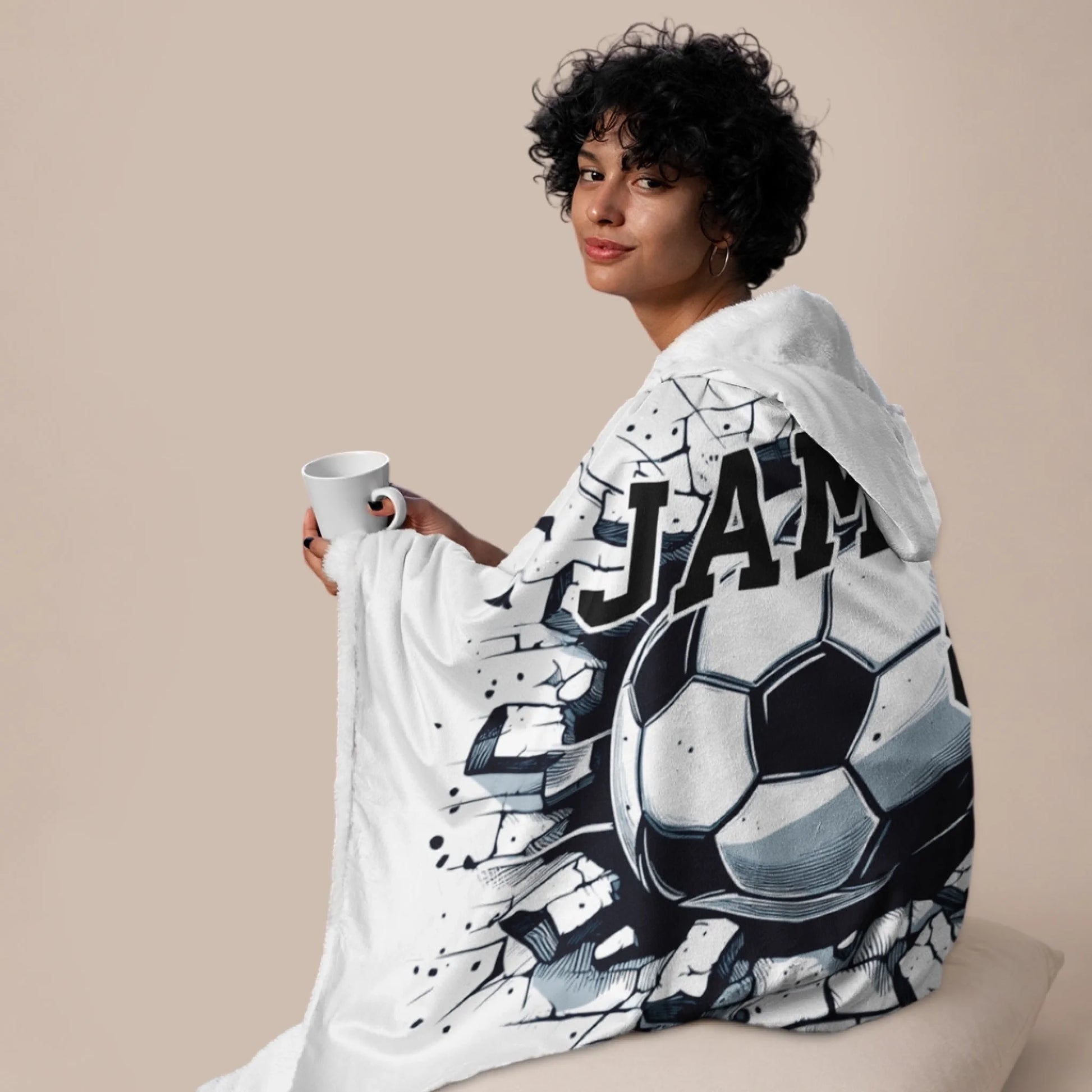 Personalized Basketball Hooded Blanket With Custom Name And Number-455
