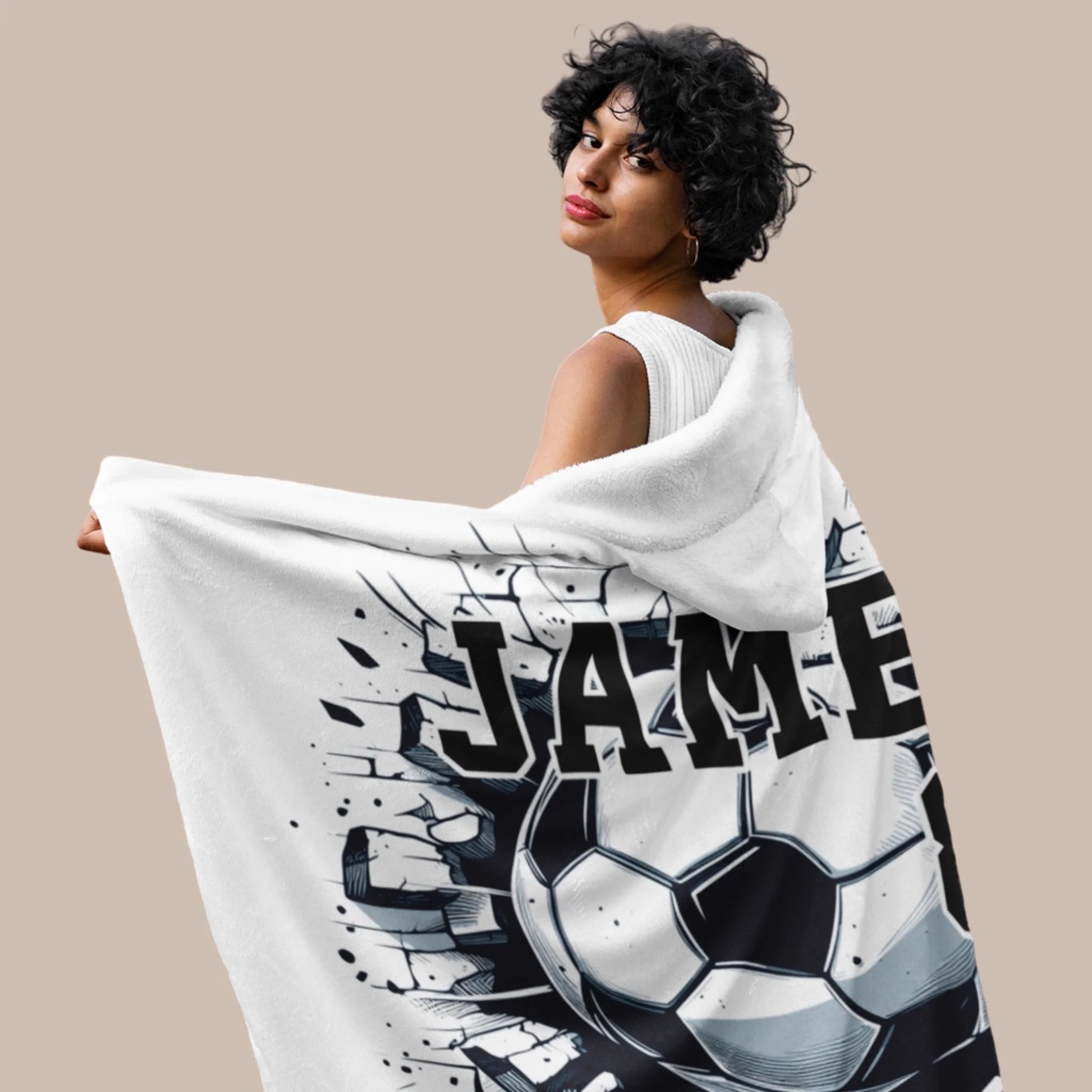 Personalized Basketball Hooded Blanket With Custom Name And Number_