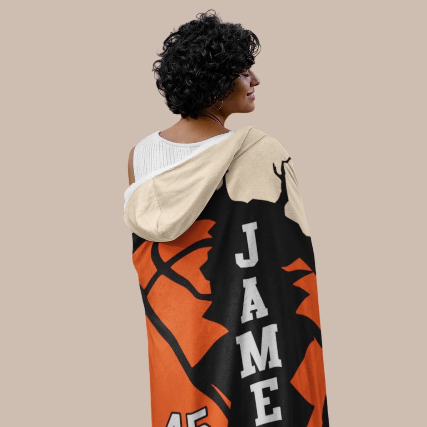 Personalized Basketball Hooded Blanket With Custom Name And Number-22