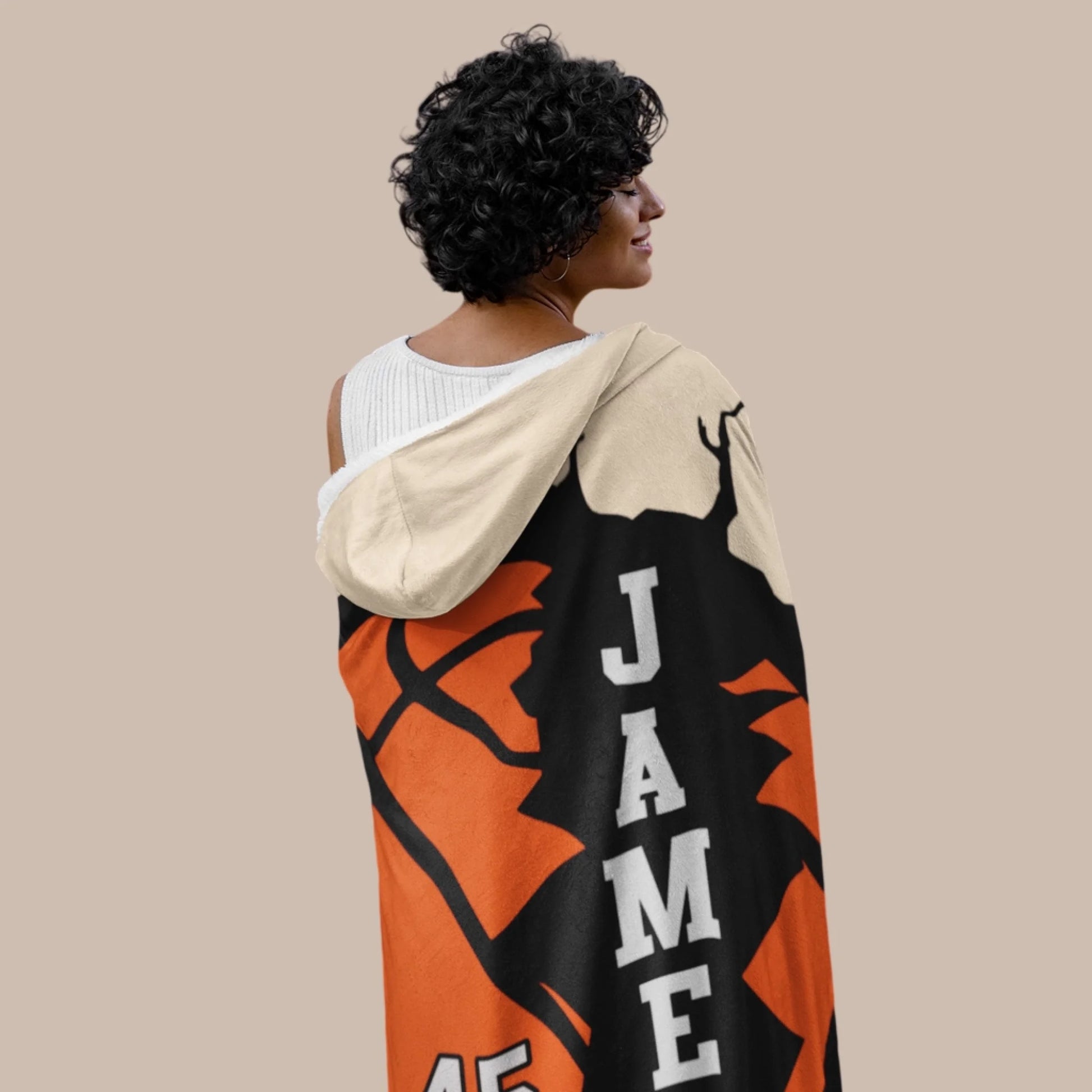 Personalized Basketball Hooded Blanket With Custom Name And Number-22