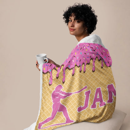 Personalized Basketball Hooded Blanket With Custom Name And Number-455