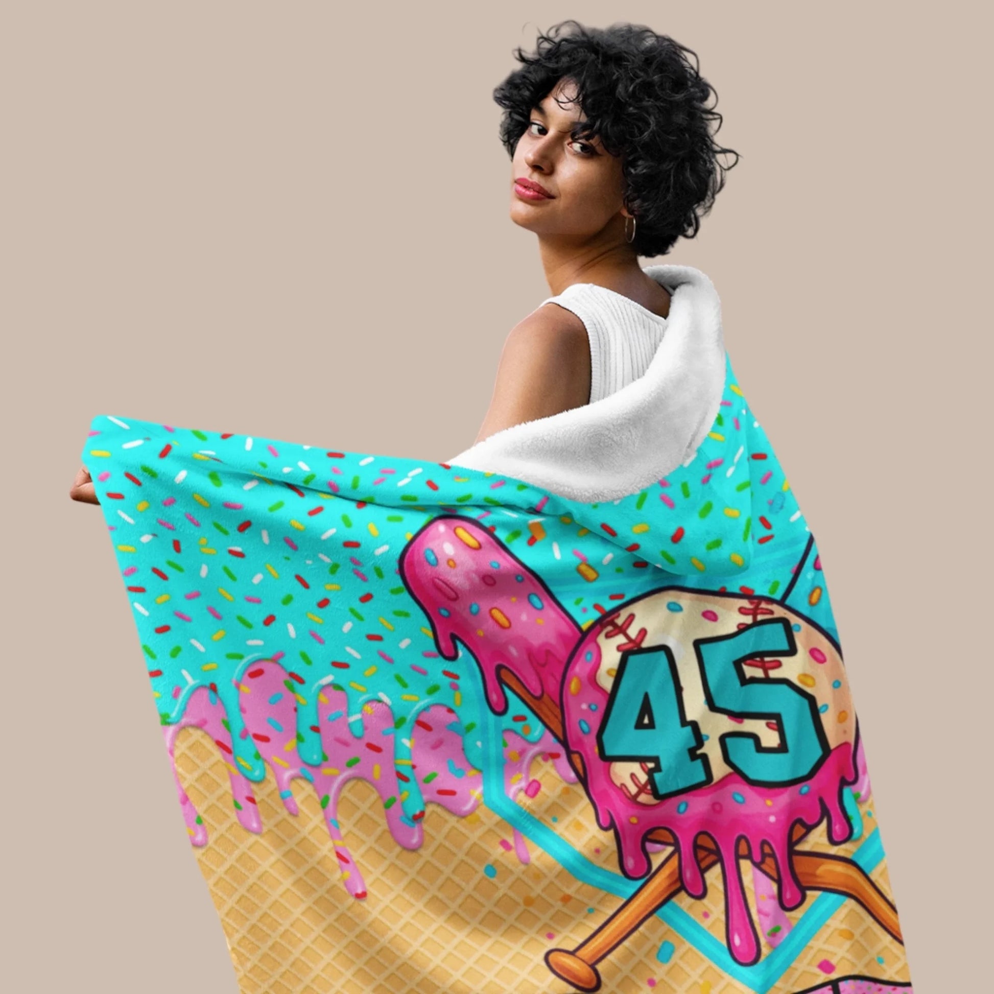 Personalized Basketball Hooded Blanket With Custom Name And Number_