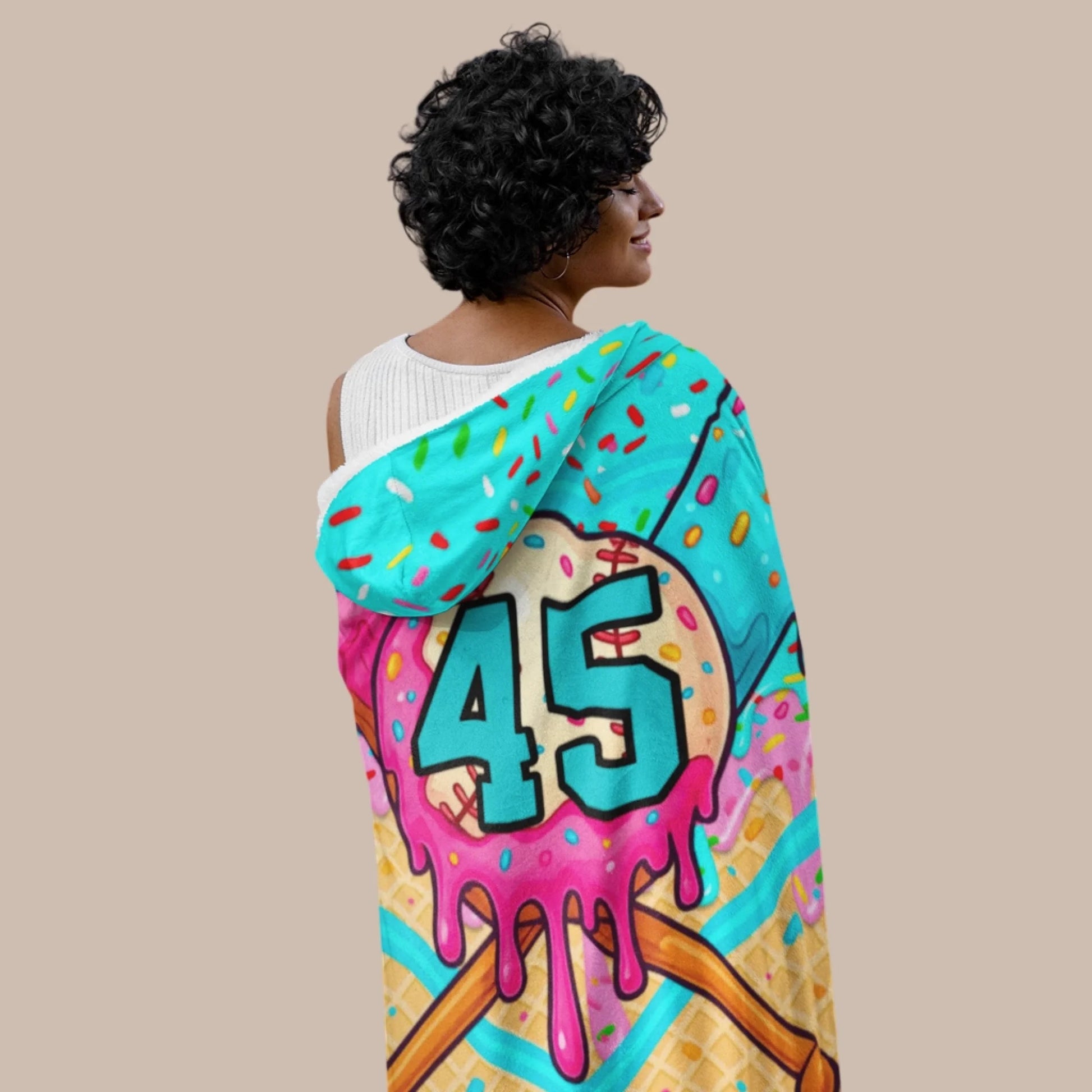 Personalized Basketball Hooded Blanket With Custom Name And Number-22