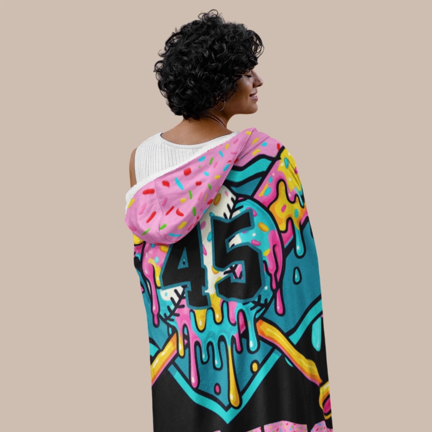 Personalized Basketball Hooded Blanket With Custom Name And Number-22