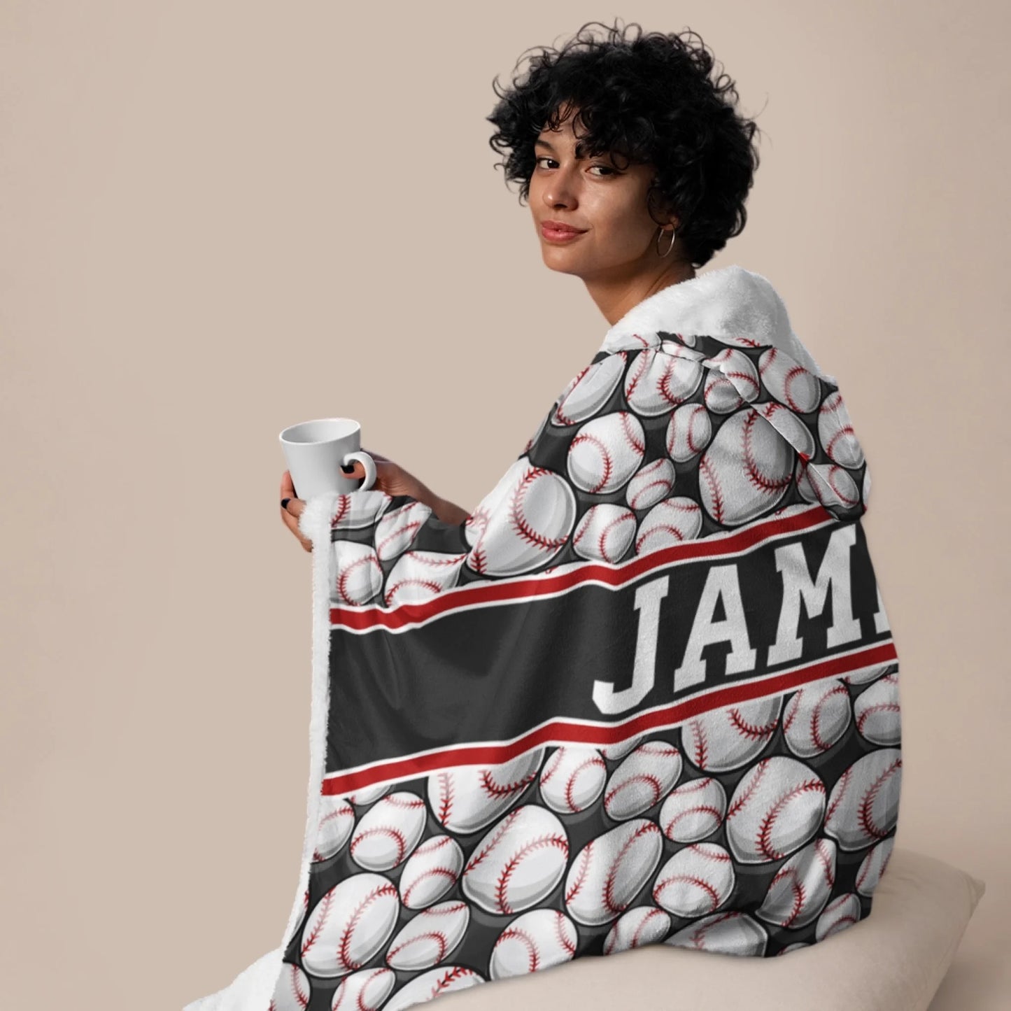 Personalized Basketball Hooded Blanket With Custom Name And Number-455