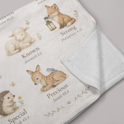 Personalized Woodland Animal Baby Blanket with Custom Name-1