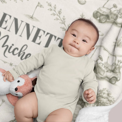 Personalized Woodland Animal Baby Blanket with Custom Name-11