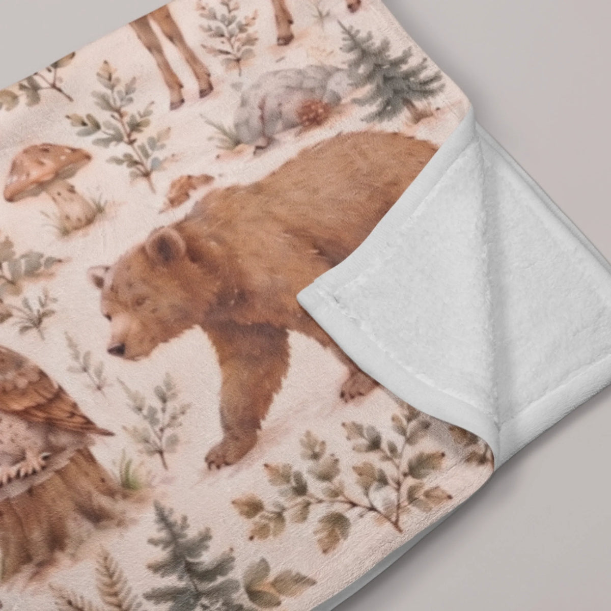 Personalized Woodland Animal Baby Blanket with Custom Name-1