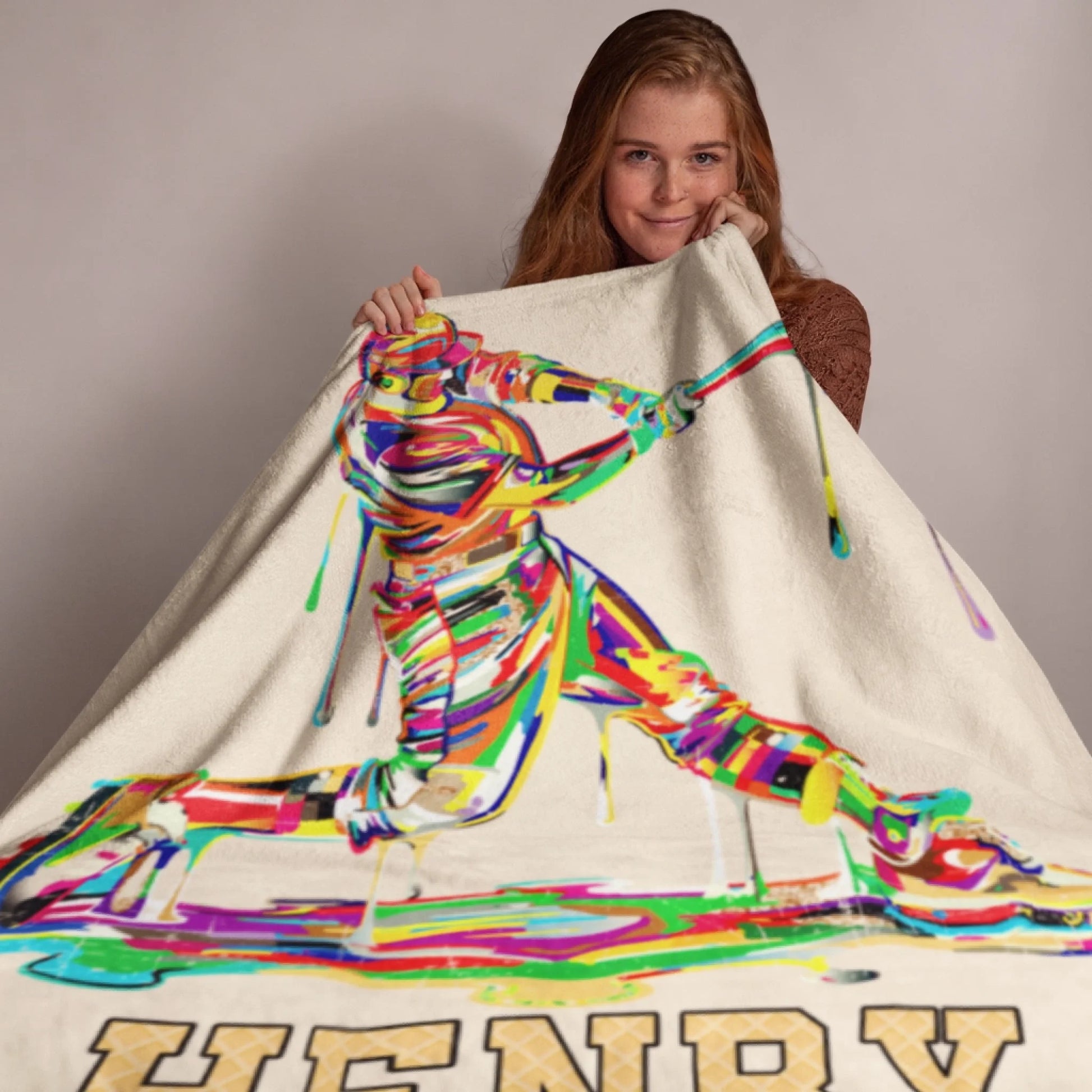 Personalized Cheer Team Blanket – Custom Name Senior Cheerleading Blanket_