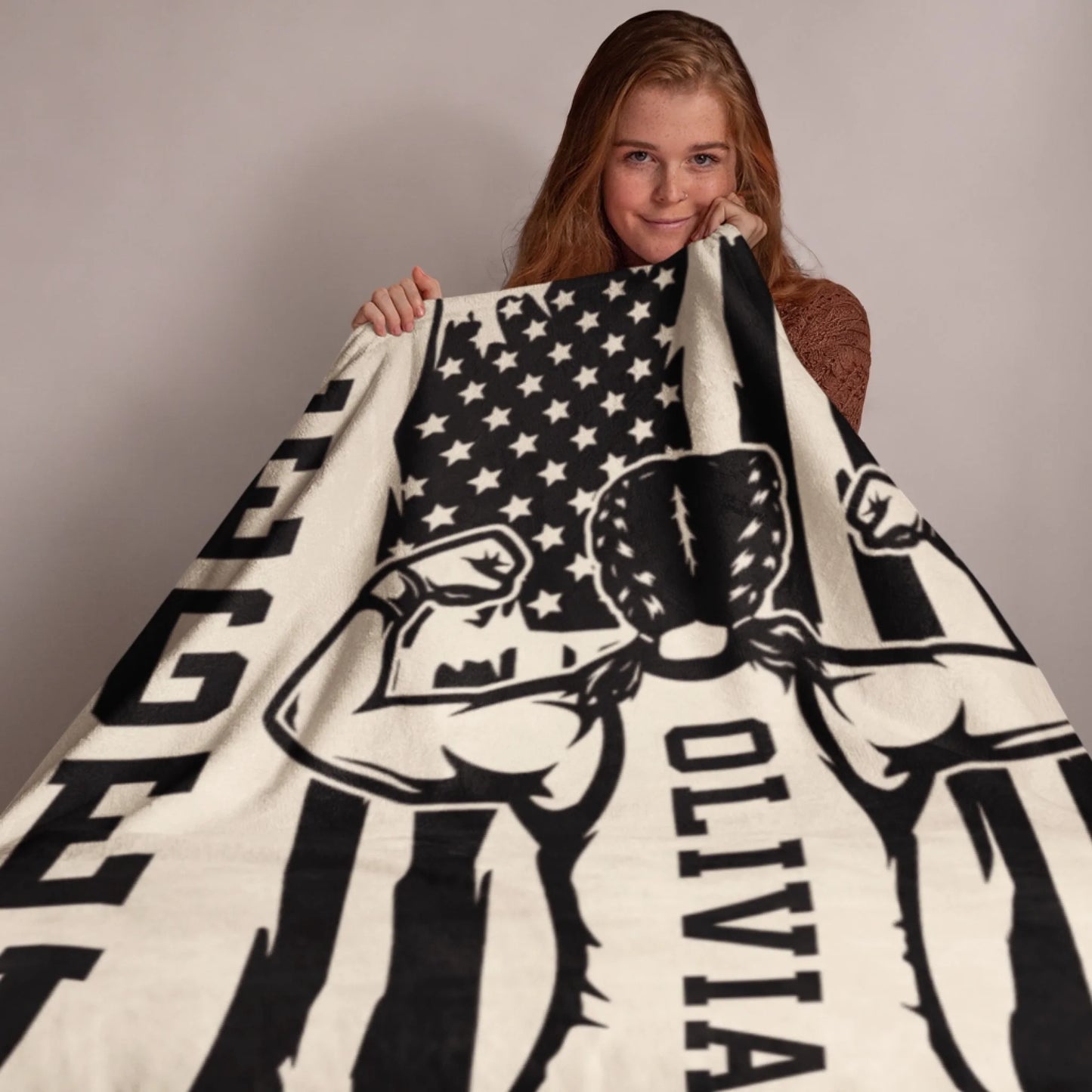 Personalized Cheer Team Blanket – Custom Name Senior Cheerleading Blanket_