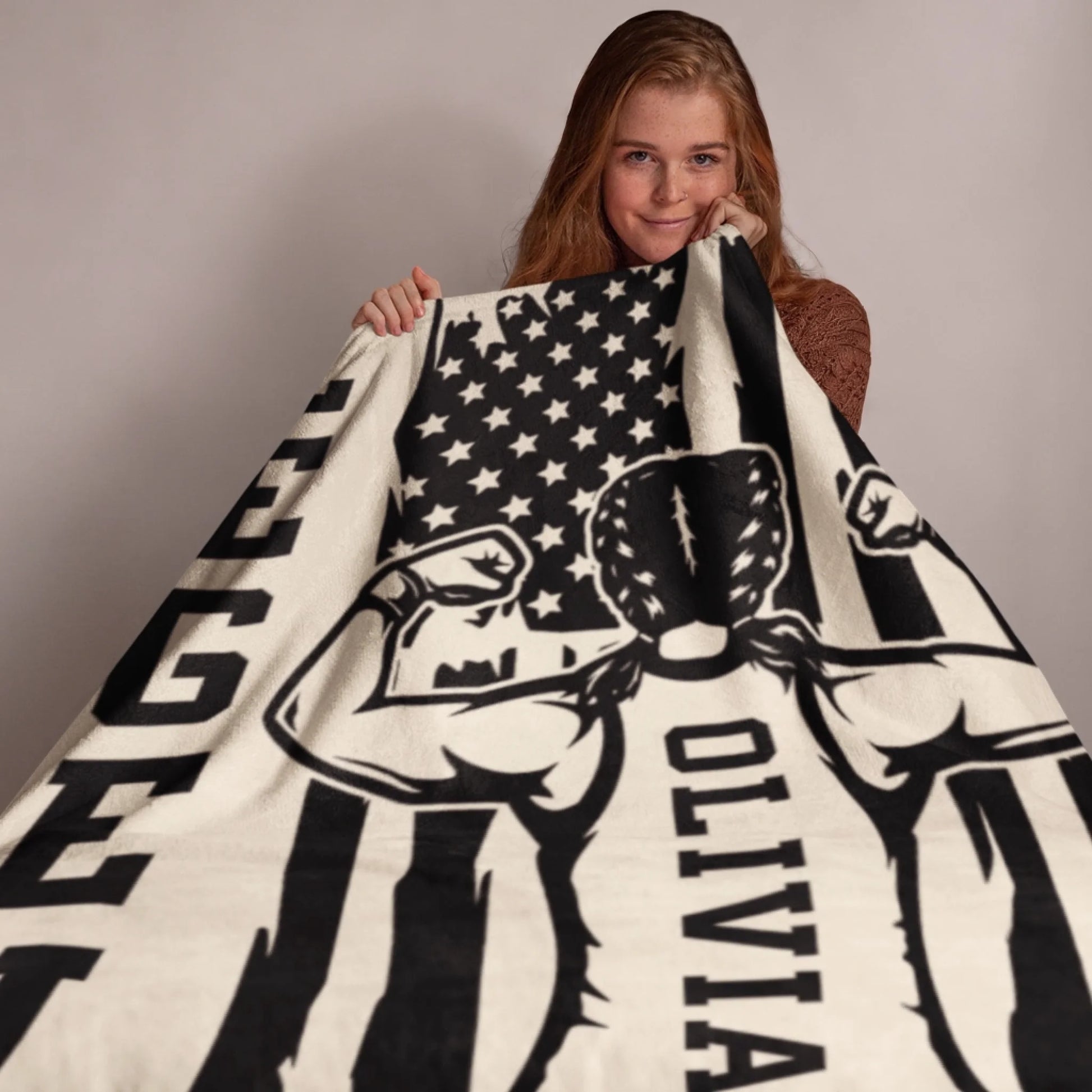 Personalized Cheer Team Blanket – Custom Name Senior Cheerleading Blanket_