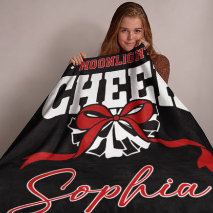 Personalized Cheer Team Blanket – Custom Name Senior Cheerleading Blanket_