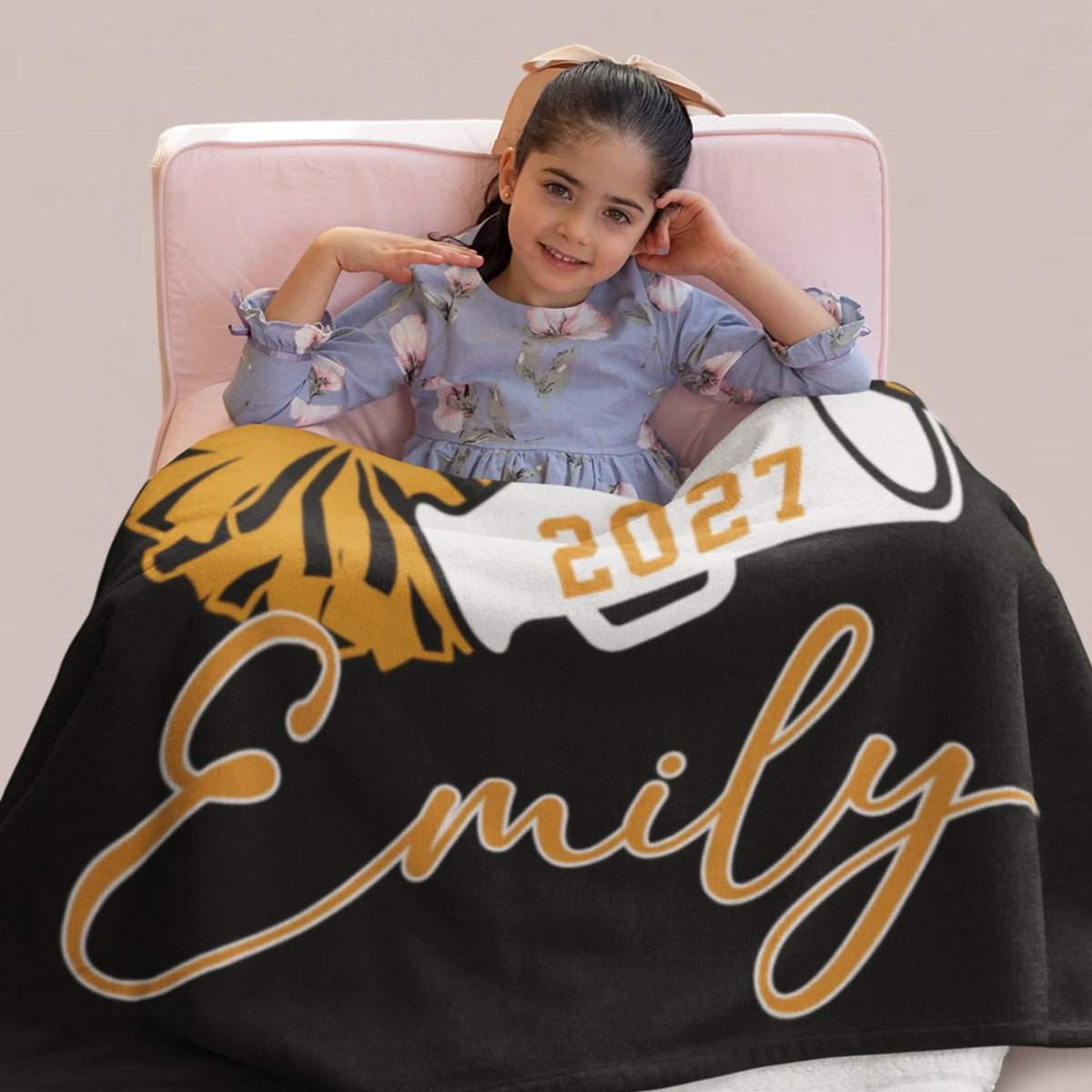 Personalized Cheer Team Blanket – Custom Name Senior Cheerleading Blanket-1