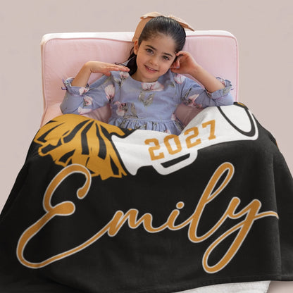 Personalized Cheer Team Blanket – Custom Name Senior Cheerleading Blanket-1