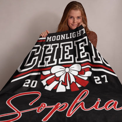 Personalized Cheer Team Blanket – Custom Name Senior Cheerleading Blanket_