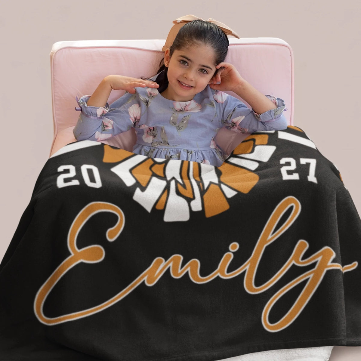 Personalized Cheer Team Blanket – Custom Name Senior Cheerleading Blanket-1