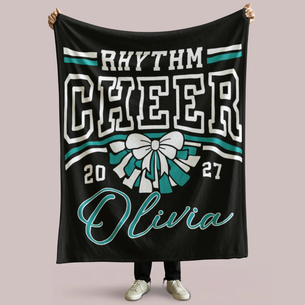 Personalized Cheer Team Blanket – Custom Name Senior Cheerleading Blanket3