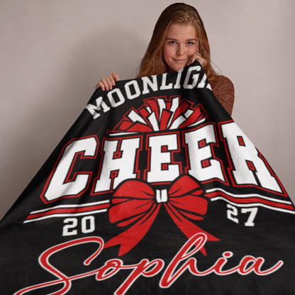 Personalized Cheer Team Blanket – Custom Name Senior Cheerleading Blanket_