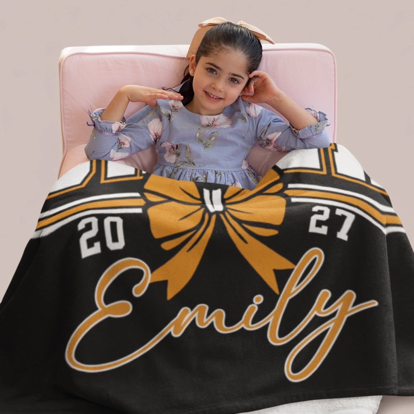 Personalized Cheer Team Blanket – Custom Name Senior Cheerleading Blanket-1