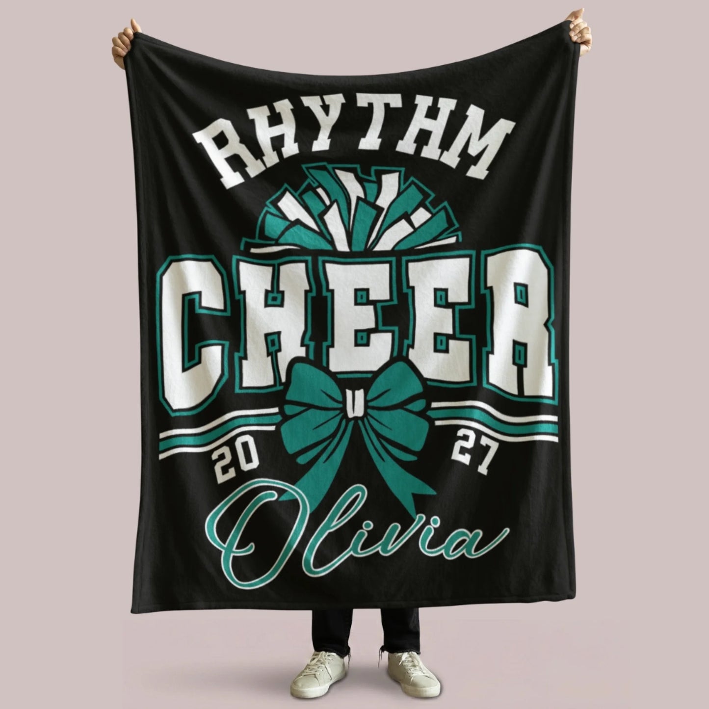 Personalized Cheer Team Blanket – Custom Name Senior Cheerleading Blanket3