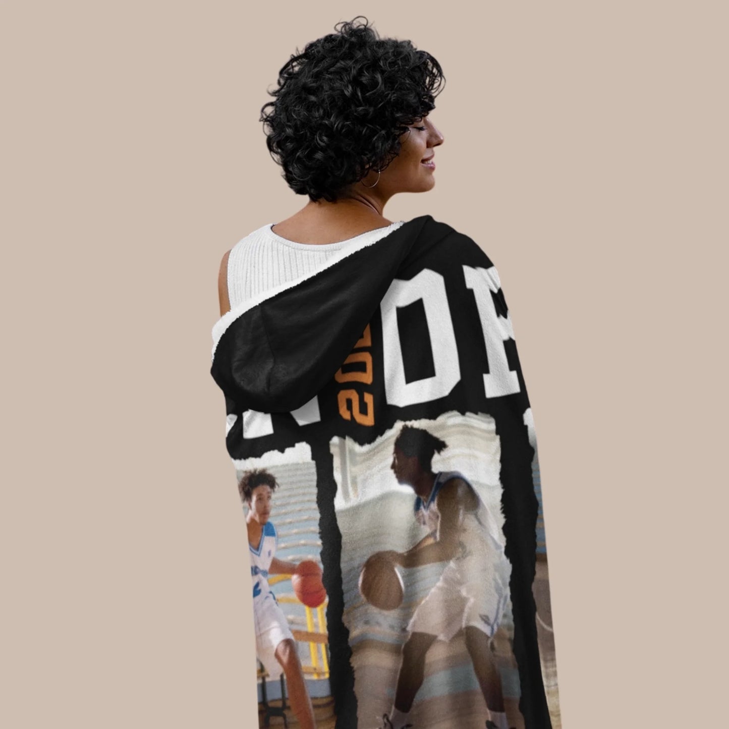 Personalized Basketball Hooded Blanket With Custom Name And Number-22