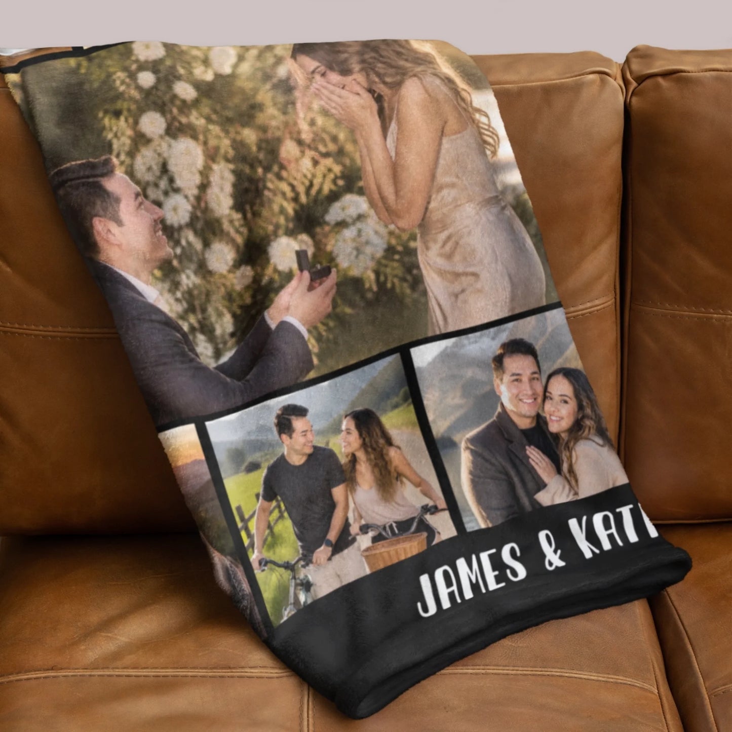Personalized Mama Bear Flower Fleece Blanket-44