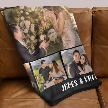 Personalized Mama Bear Flower Fleece Blanket-44