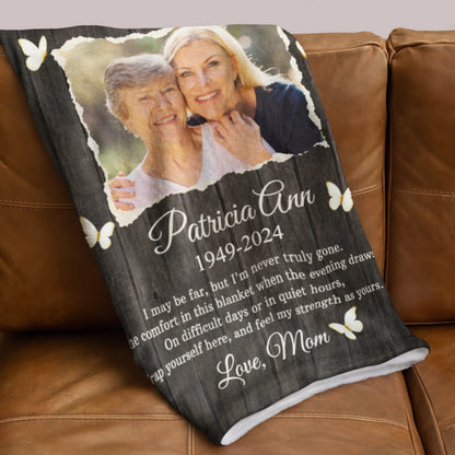 Personalized Dad Memorial Photo Fleece Blanket - A Hug From Heaven-666