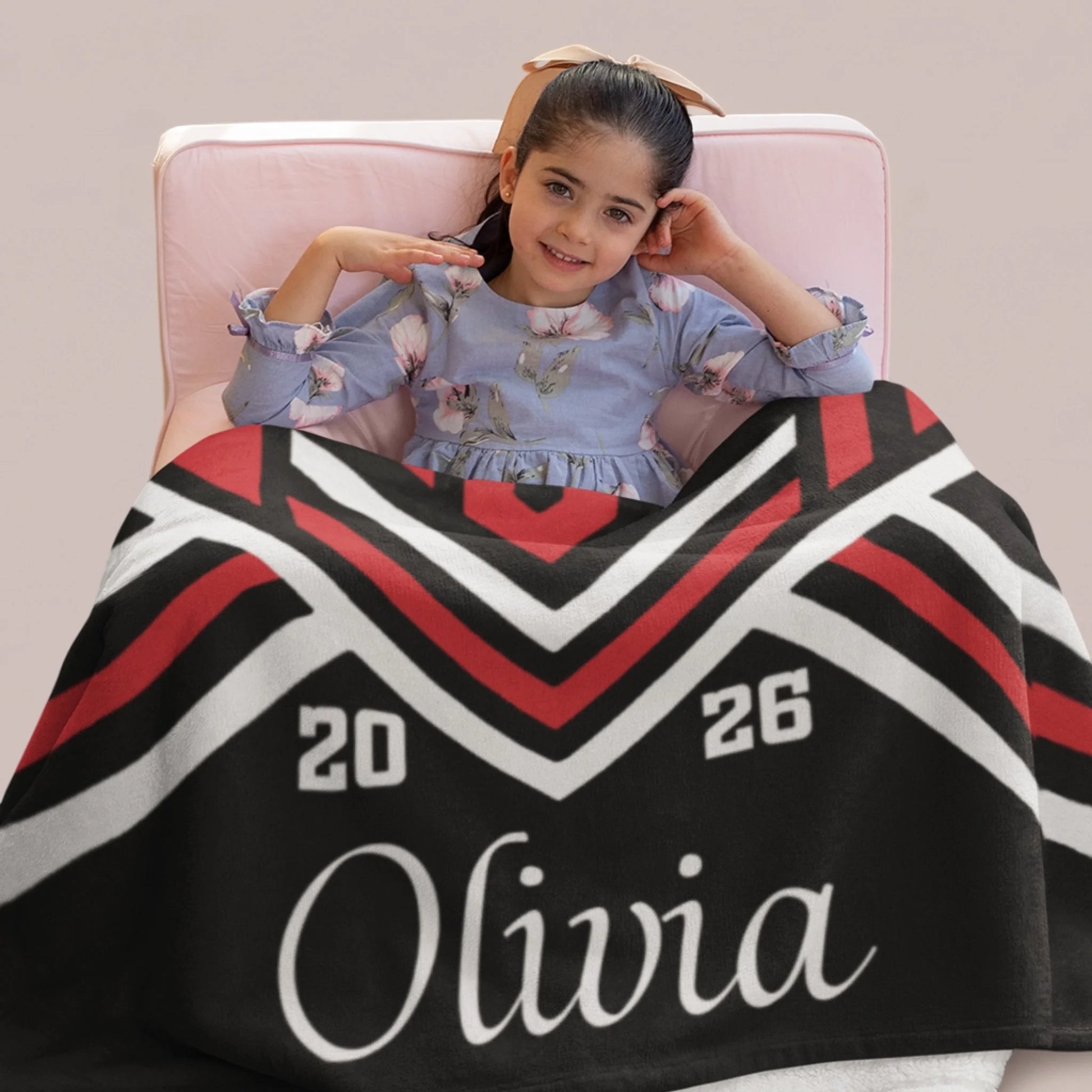 Personalized Cheer Team Blanket – Custom Name Senior Cheerleading Blanket-1
