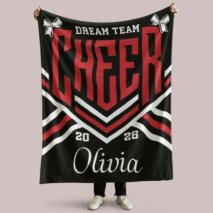 Personalized Cheer Team Blanket – Custom Name Senior Cheerleading Blanket3