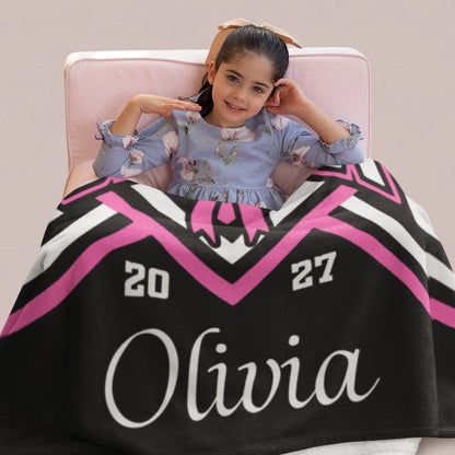 Personalized Cheer Team Blanket – Custom Name Senior Cheerleading Blanket-1