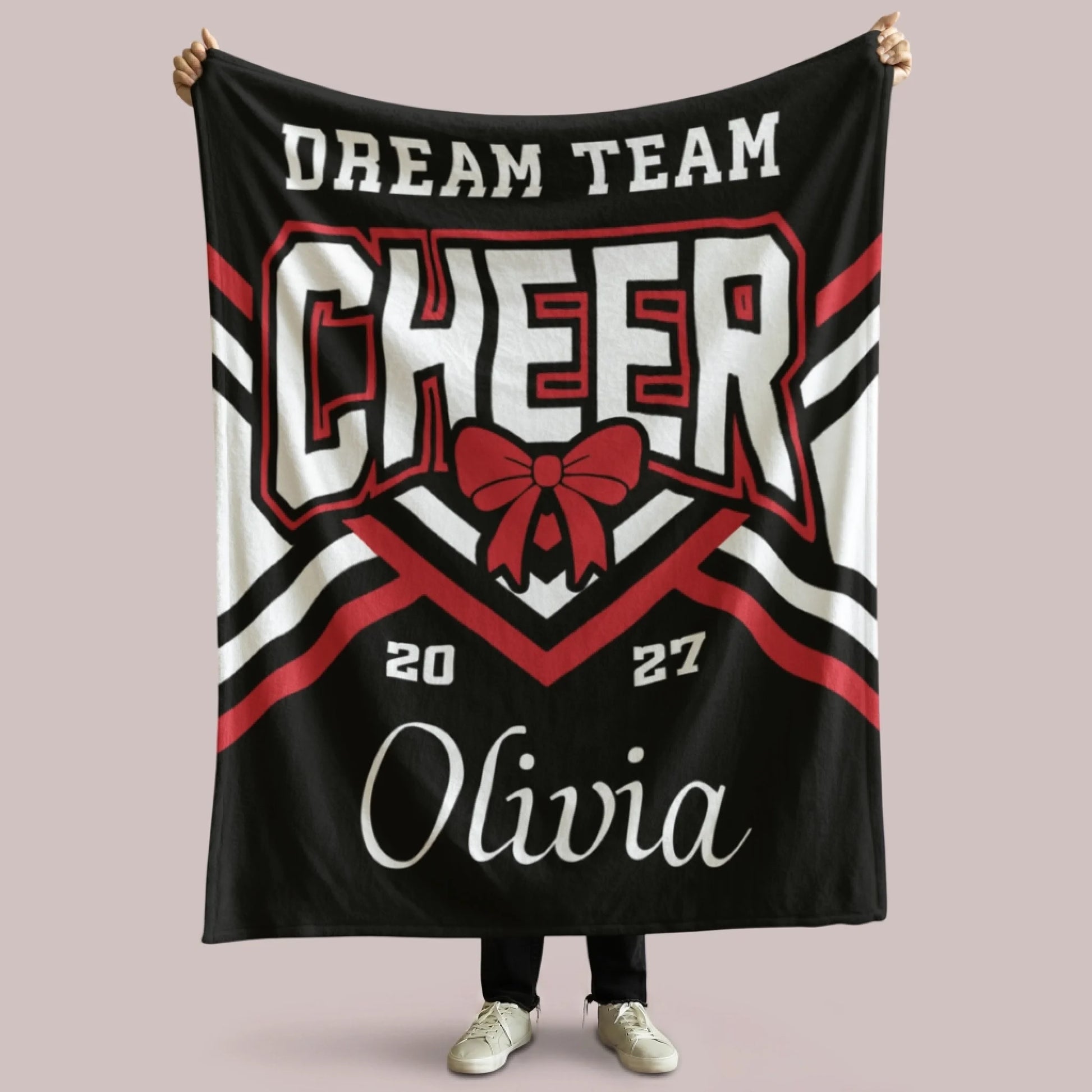 Personalized Cheer Team Blanket – Custom Name Senior Cheerleading Blanket3