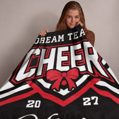 Personalized Cheer Team Blanket – Custom Name Senior Cheerleading Blanket_