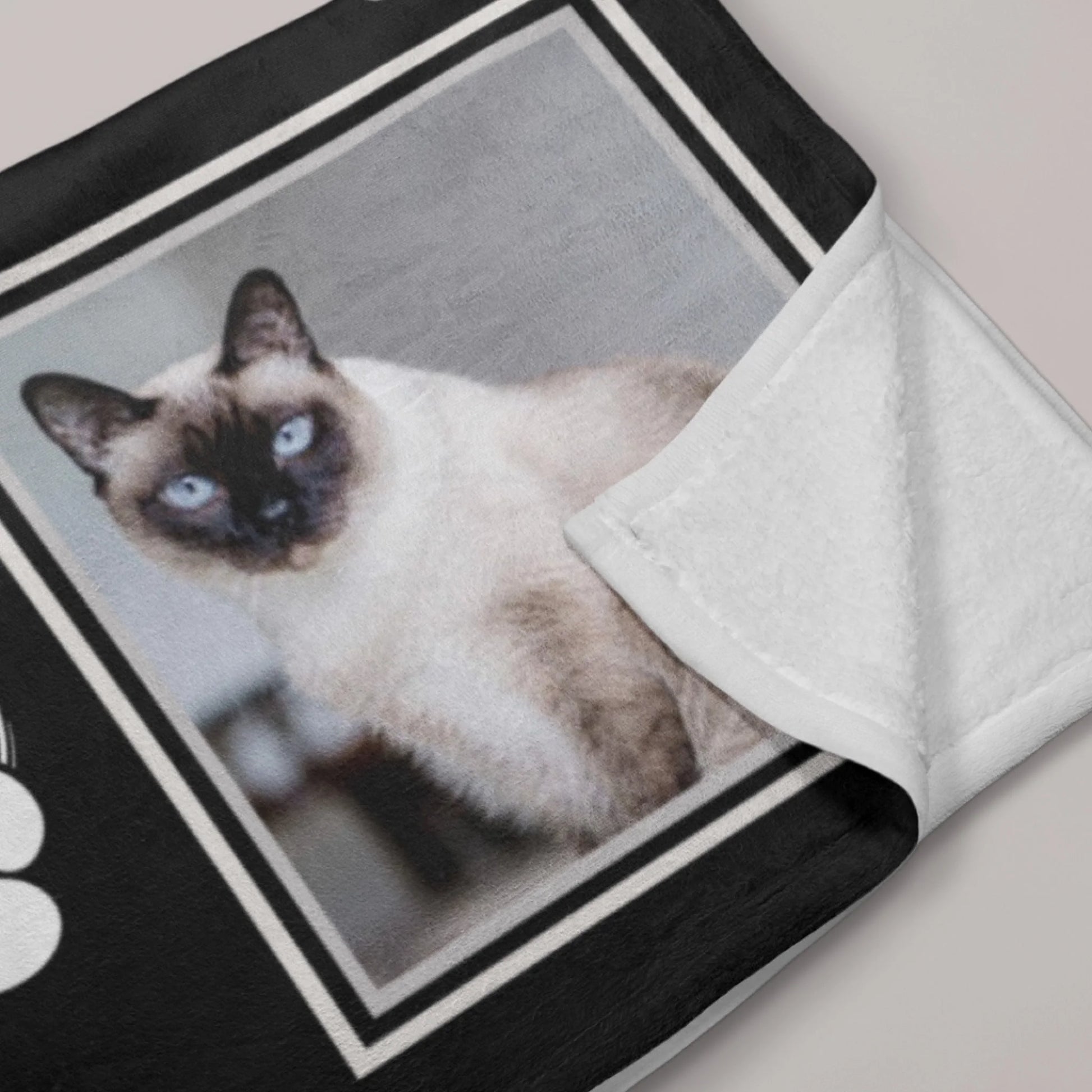 Personalized Cat Memorial Photo Favorite Hello Hardest Goodbye Fleece Blanket-77