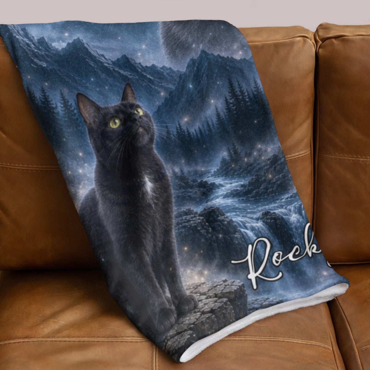 Personalized Mama Bear Flower Fleece Blanket-44