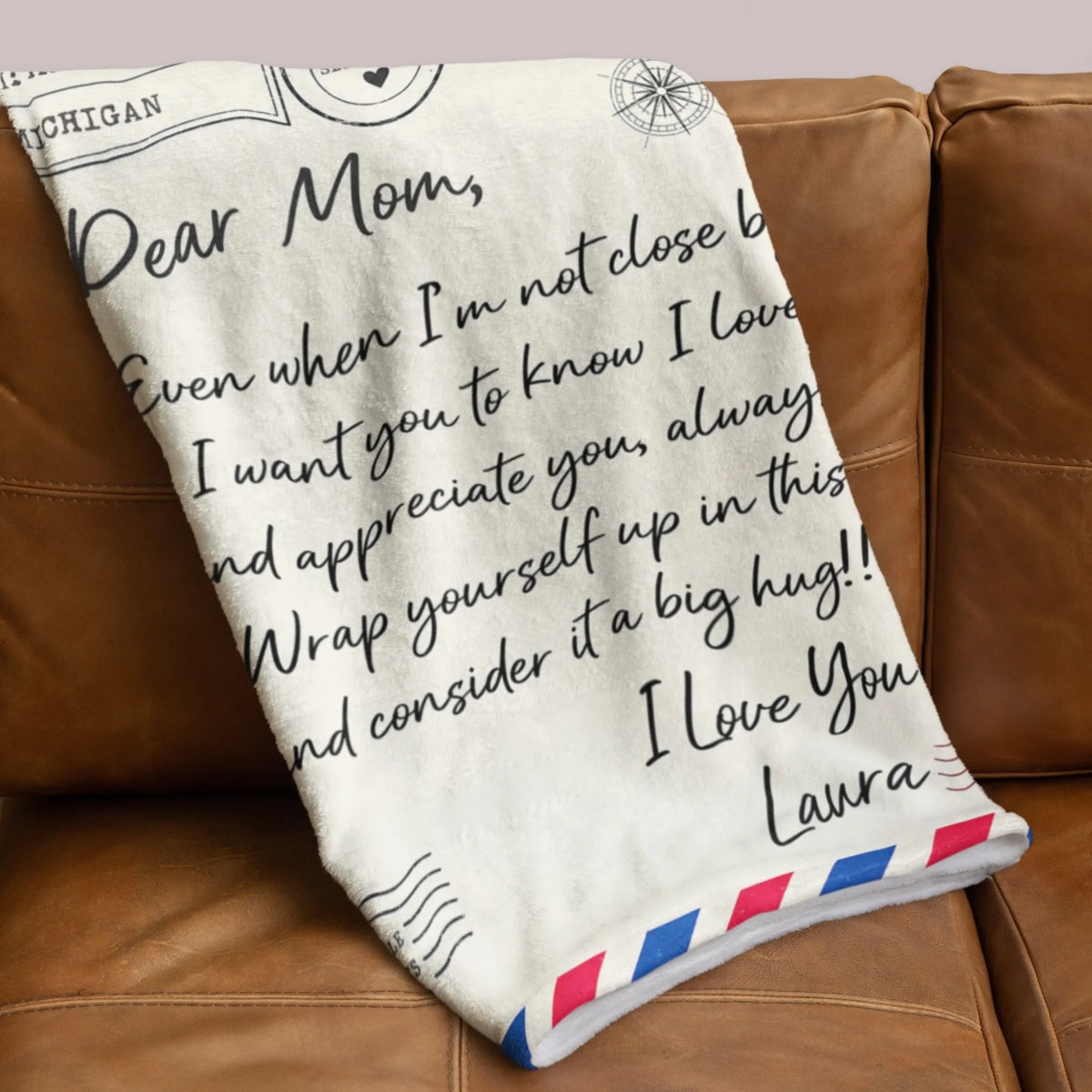 Personalized Mama Bear Flower Fleece Blanket-44