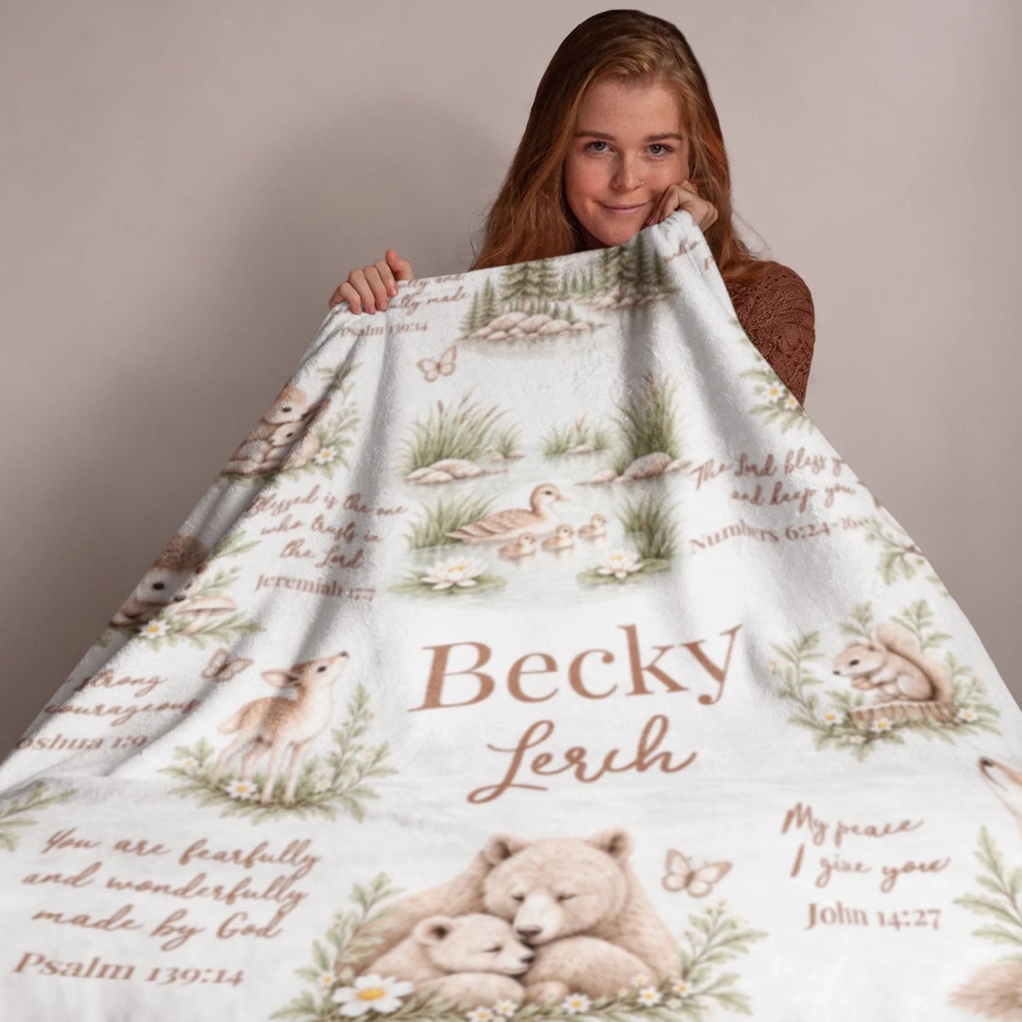 personalized-woodland-bible-verse-baby-blanket-size-display