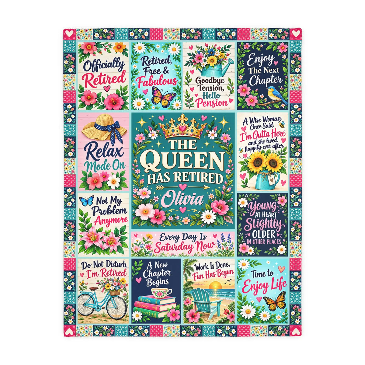 Personalized Ocean Animal Baby Blanket with Custom Name