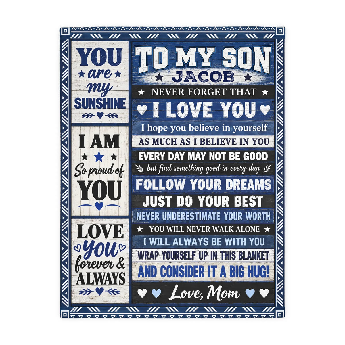 Personalized Ocean Animal Baby Blanket with Custom Name