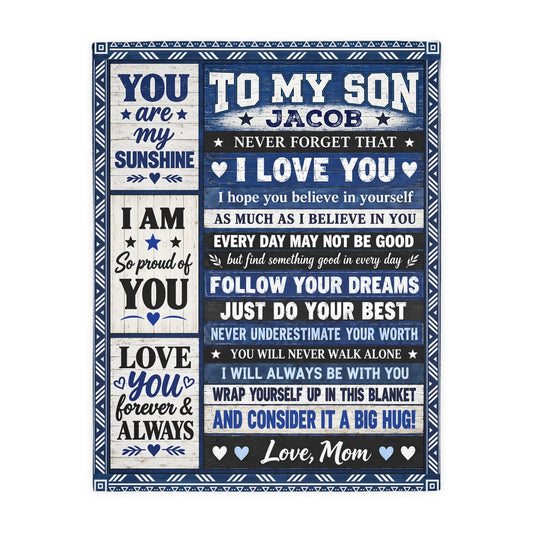 Personalized Ocean Animal Baby Blanket with Custom Name