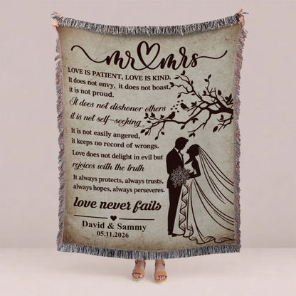 Personalized Book Lover Woven Blanket - Reading Gift for Women-1