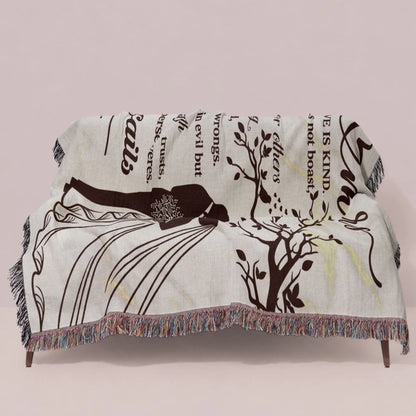 Personalized Book Lover Woven Blanket - Reading Gift for Women-3