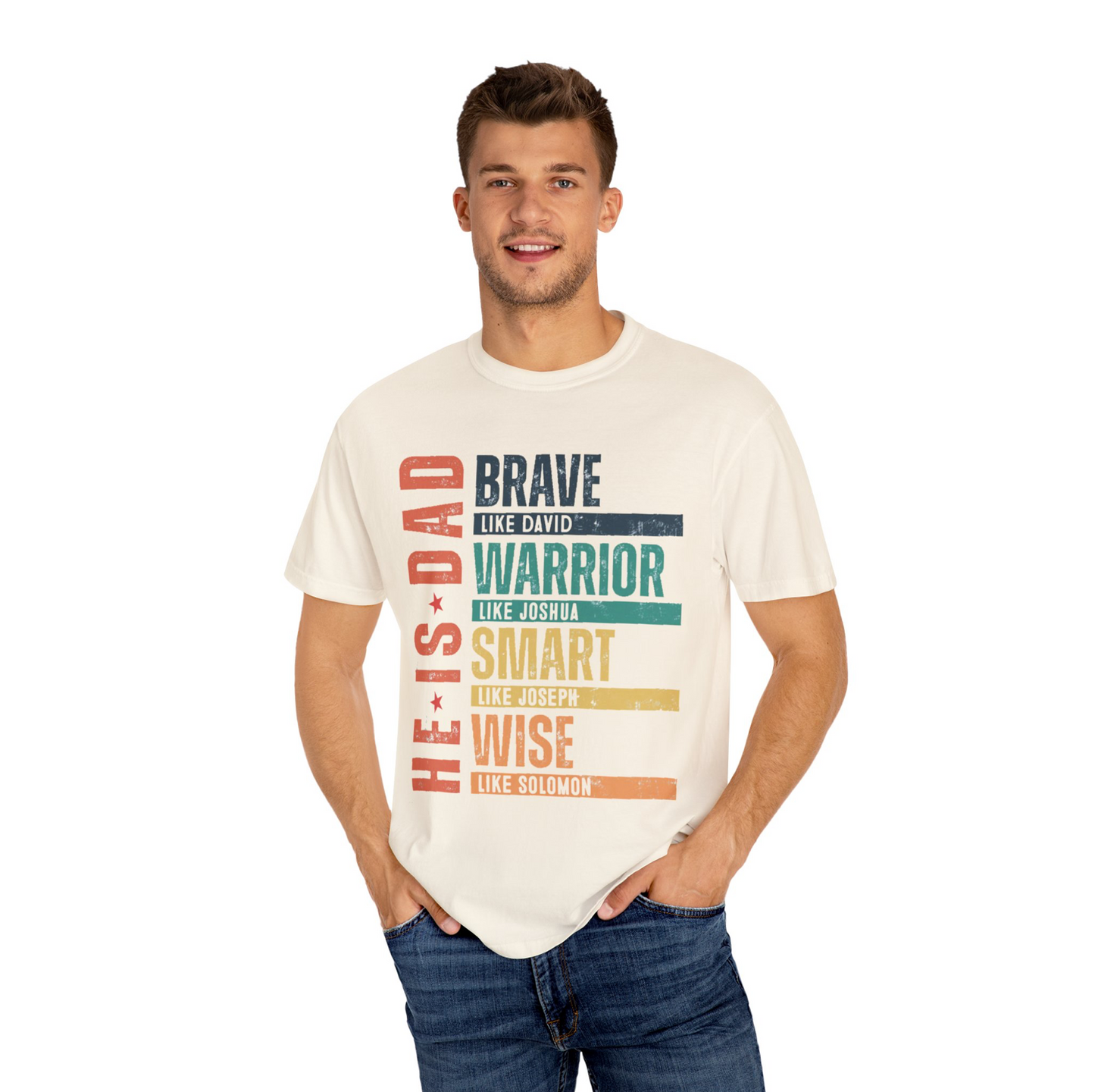 He is Dad Brave Warrior Smart Wise T-Shirt