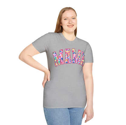 Mama Embroidered Leopard Print T-Shirt