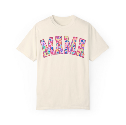 Mama Embroidered Leopard Print T-Shirt